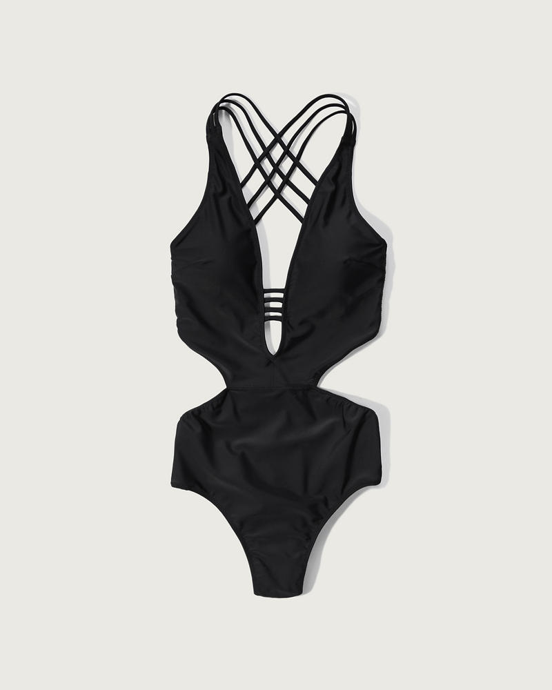 Womens Deep V One-Piece Swimsuit | Womens Clearance | Abercrombie.com