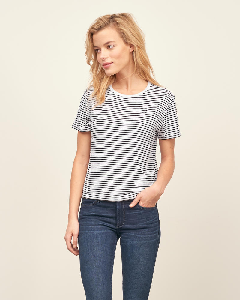 Womens Cropped Crew Tee | Womens New Arrivals | Abercrombie.com