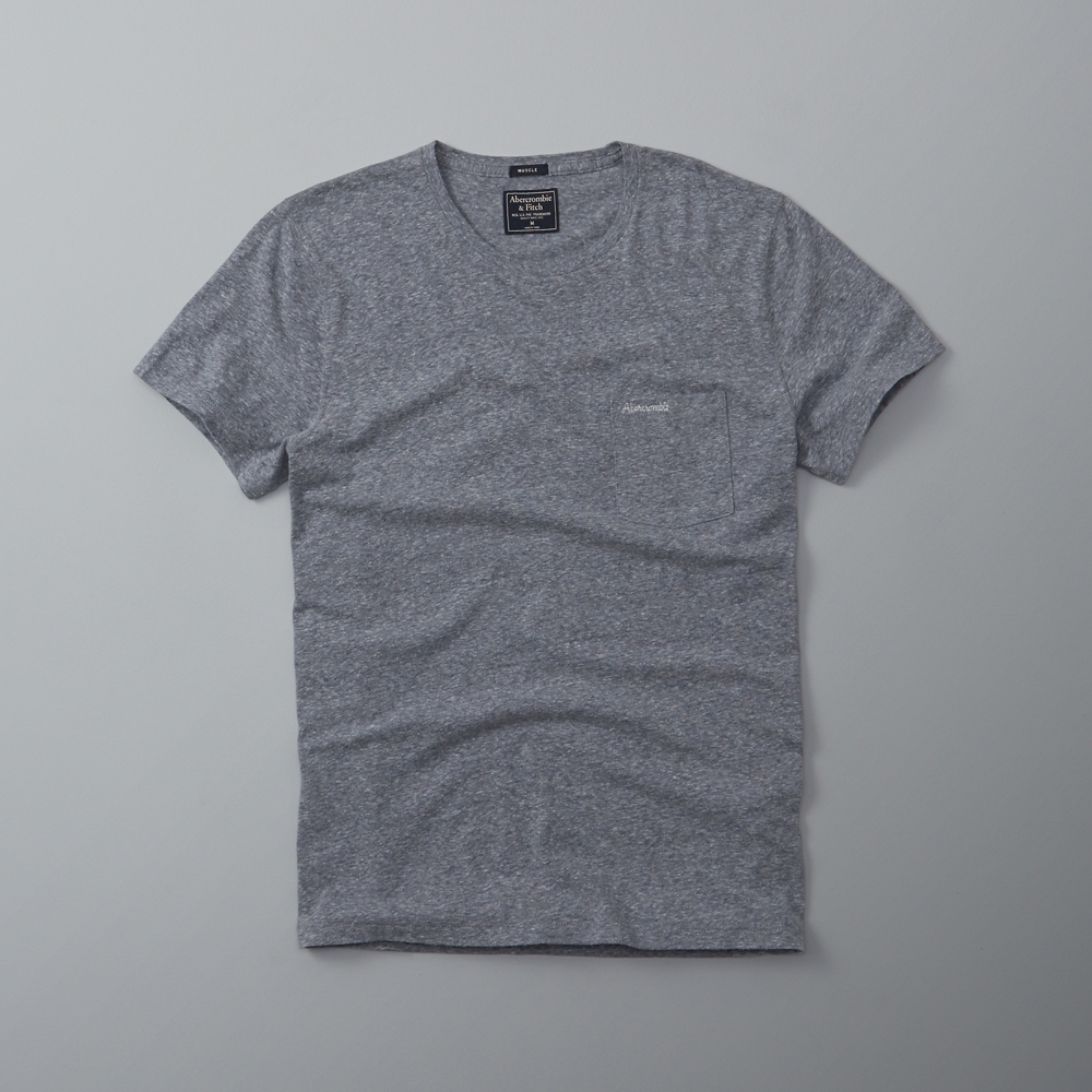 Abercrombie Embroidered Snow Heathered Tee