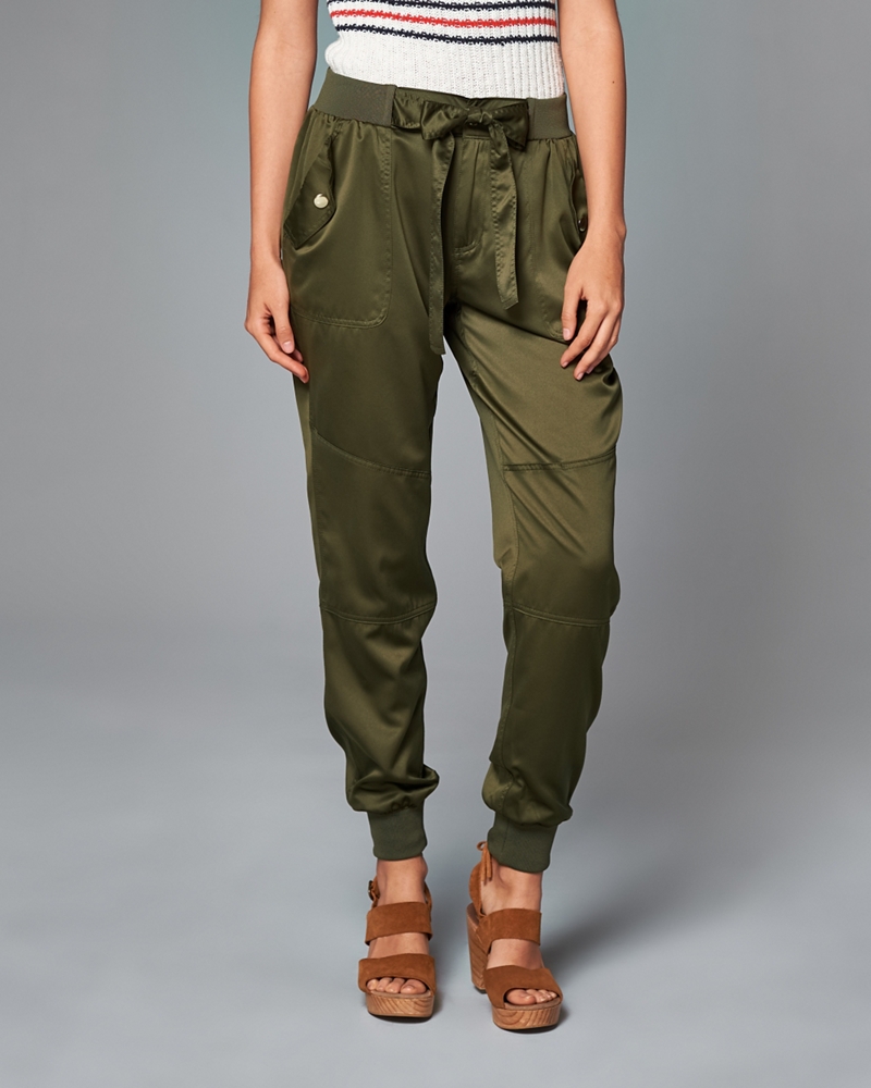 abercrombie satin joggers