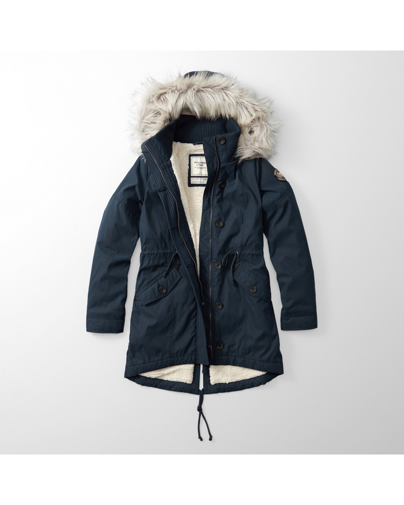 Womens Sherpa-Lined Military Parka | Womens Outerwear & Jackets ...