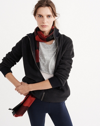 abercrombie full zip sherpa jacket