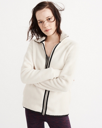 abercrombie full zip sherpa jacket