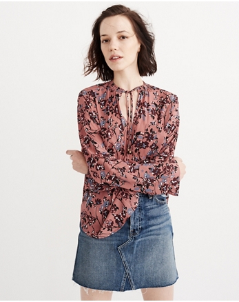 abercrombie tie front shirt