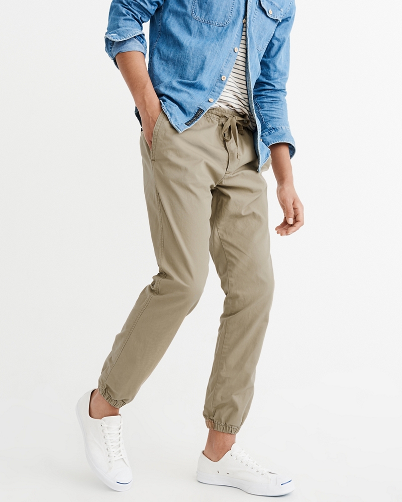white tie waist joggers