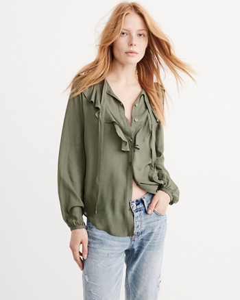 tie front blouse abercrombie