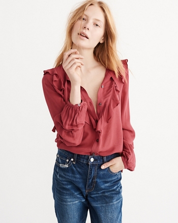 tie front blouse abercrombie