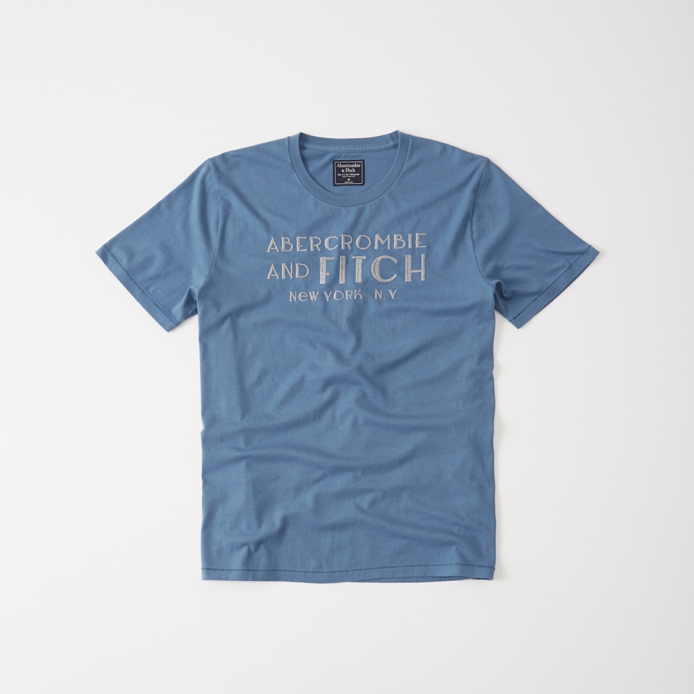 Mens Applique Logo Graphic Tee Mens Tops Abercrombie.co.uk