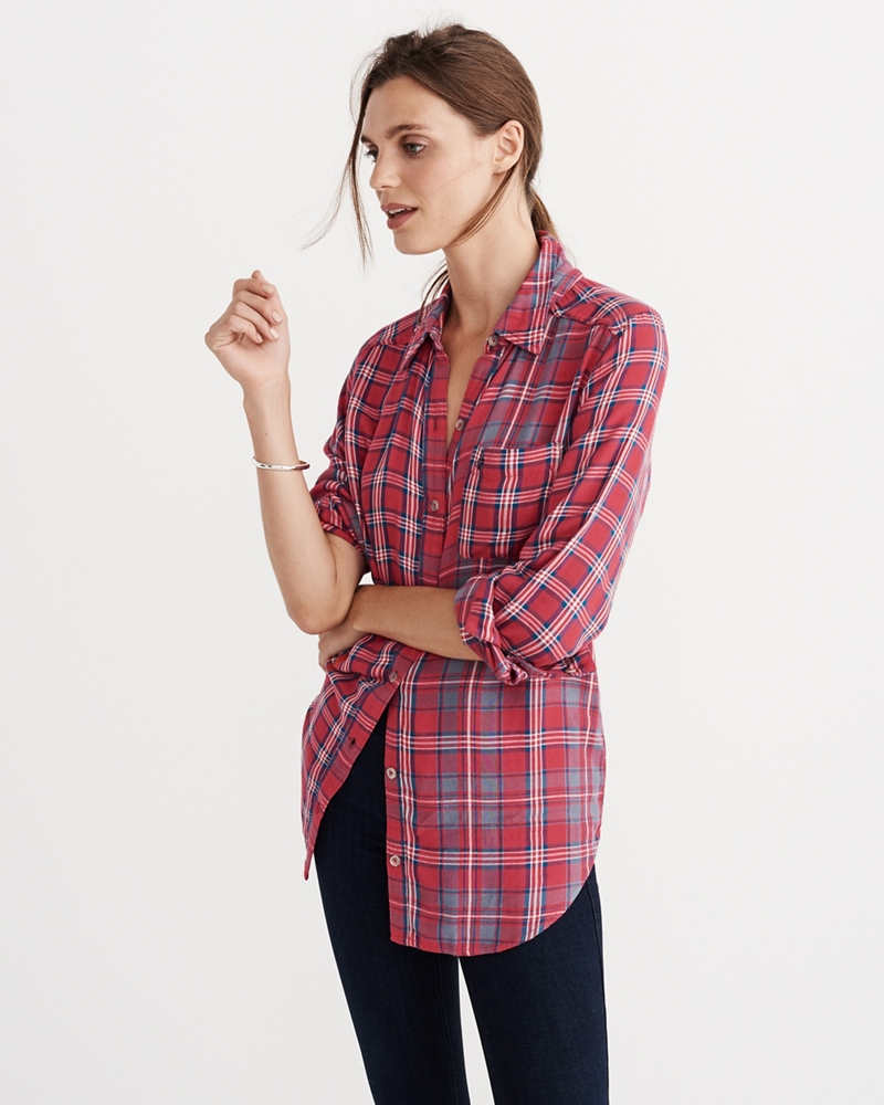 h&m womens plaid shirt