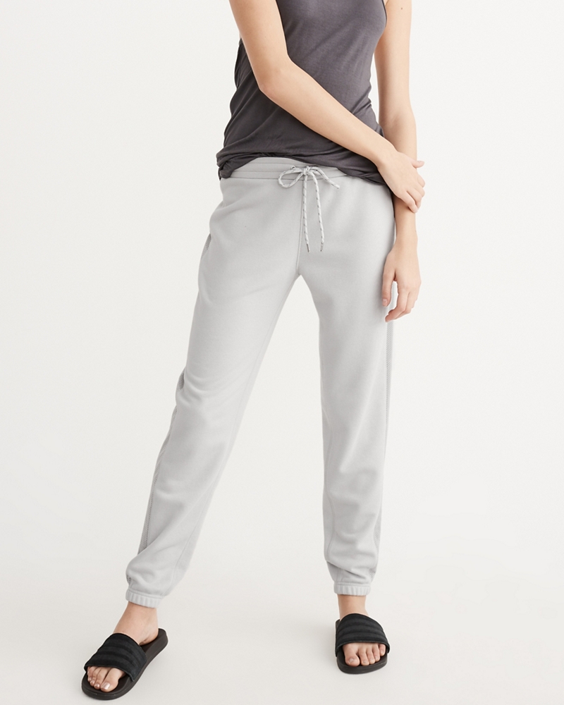 Womens Active Mesh Banded Sweatpants Womens Activewear Abercrombie
