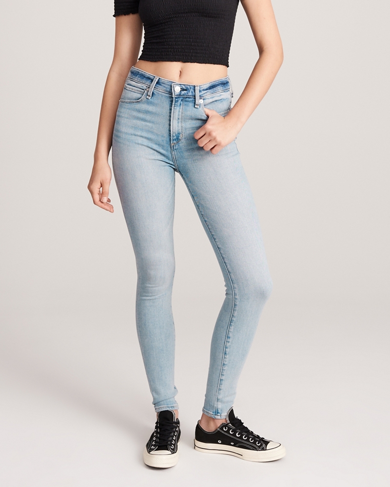 skinny fit high rise jeans for women