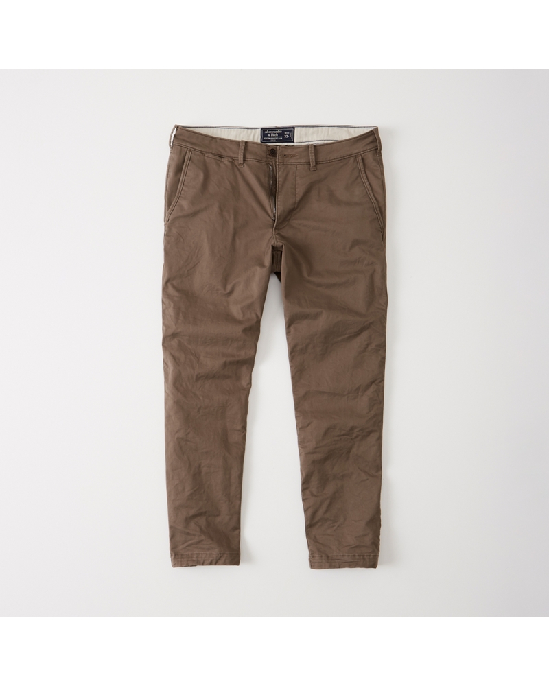 Mens Cropped Athletic Slim Chino Pants Mens Clearance