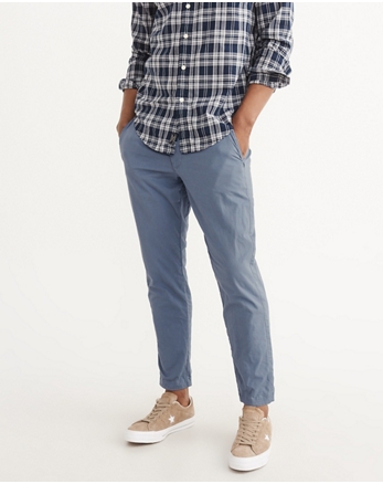 pants mens abercrombie chino fitch chinos athletic cropped slim anf