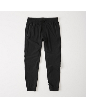 nylon black joggers