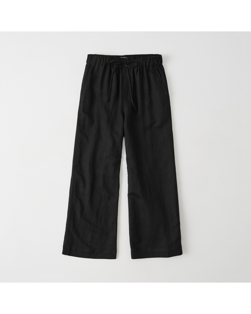 abercrombie linen wide leg pants