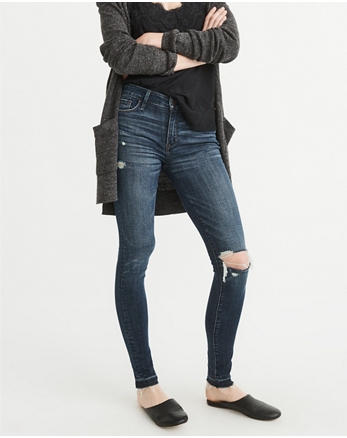 jeans abercrombie womens skinny fitch rise low super anf