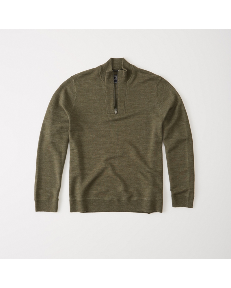 Mens Merino-Blend Half-Zip Sweater | Mens Clearance | Abercrombie.com