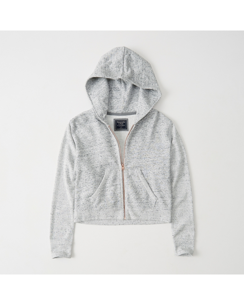 Womens Cropped Zip-Up Hoodie | Womens Sale | Abercrombie.com