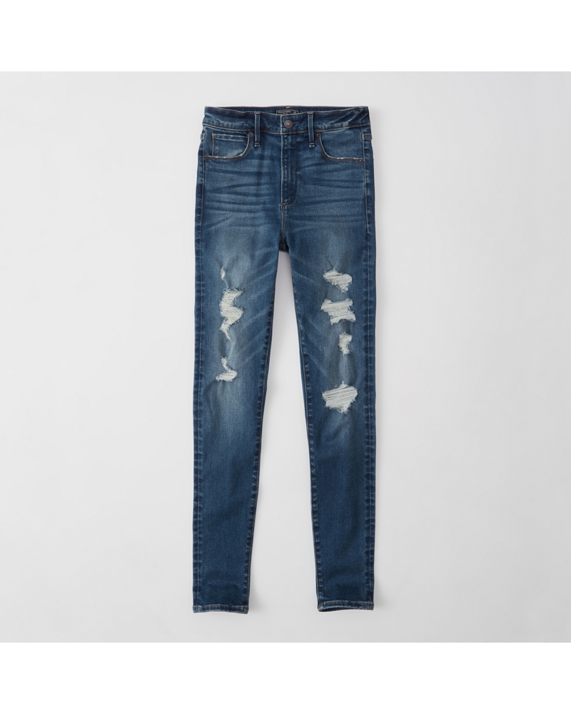 Womens High-Rise Super Skinny Jeans | Womens Bottoms | Abercrombie.co.uk