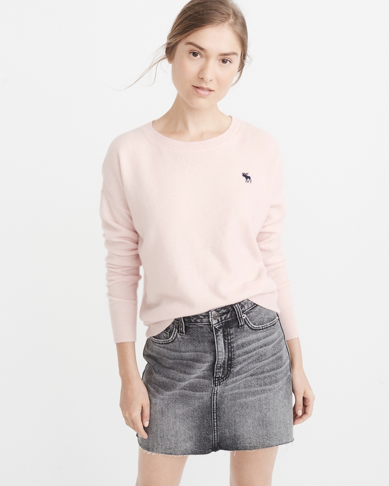 Womens Cashmere Icon Crew Sweater Womens Tops Abercrombie.co.uk