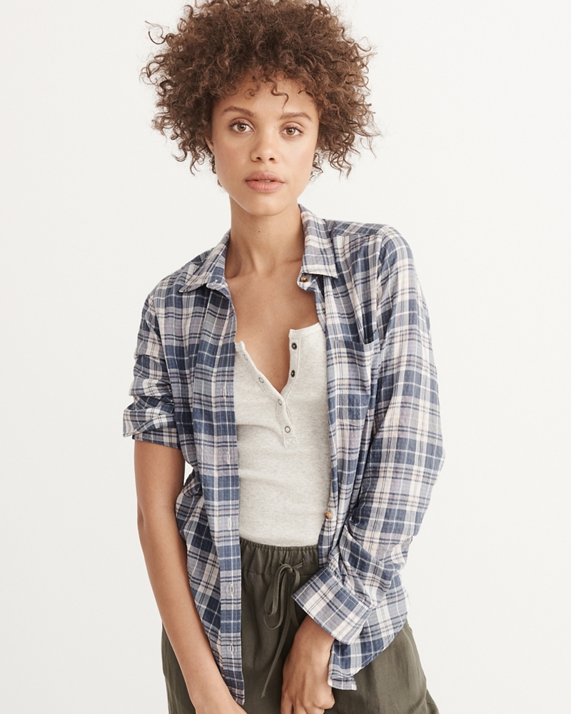 h&m womens plaid shirt