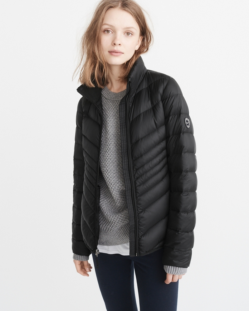 abercrombie long stretch down puffer coat