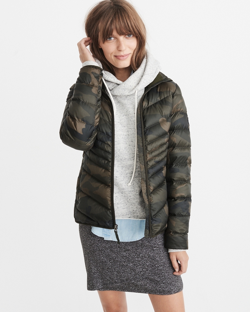 abercrombie long stretch down puffer coat