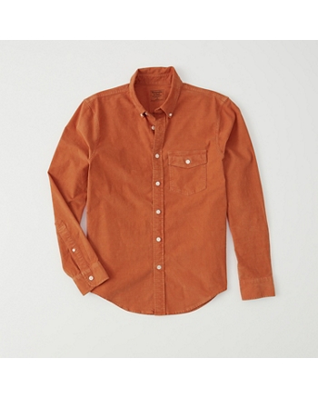 Mens Garment Dye Corduroy Shirt | Mens Clearance | Abercrombie.com