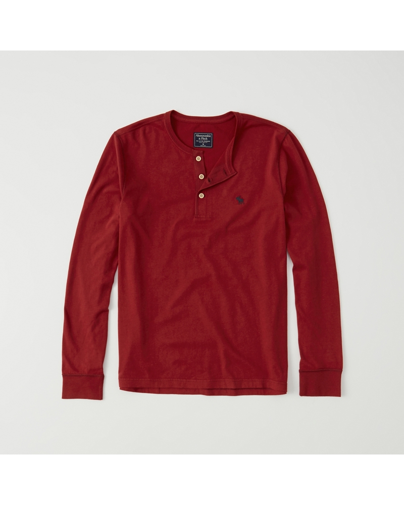 Mens LongSleeve Icon Henley Mens Clearance