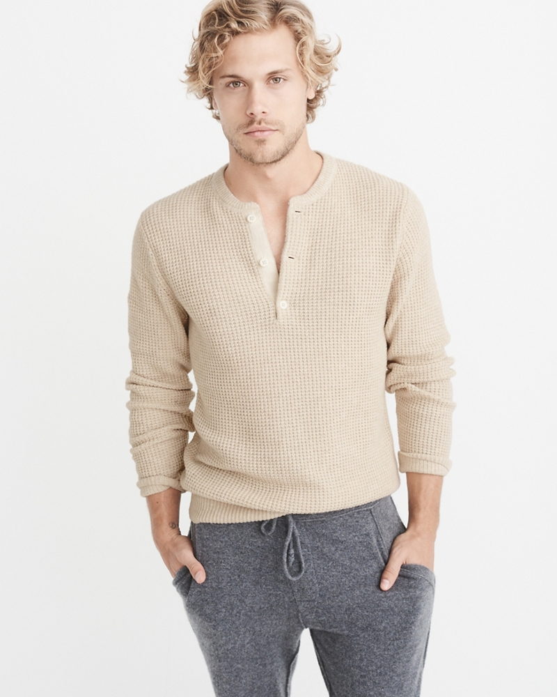 cotton waffle henley