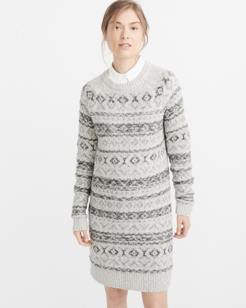 Womens Fair Isle Sweater Dress Womens Dresses & Rompers