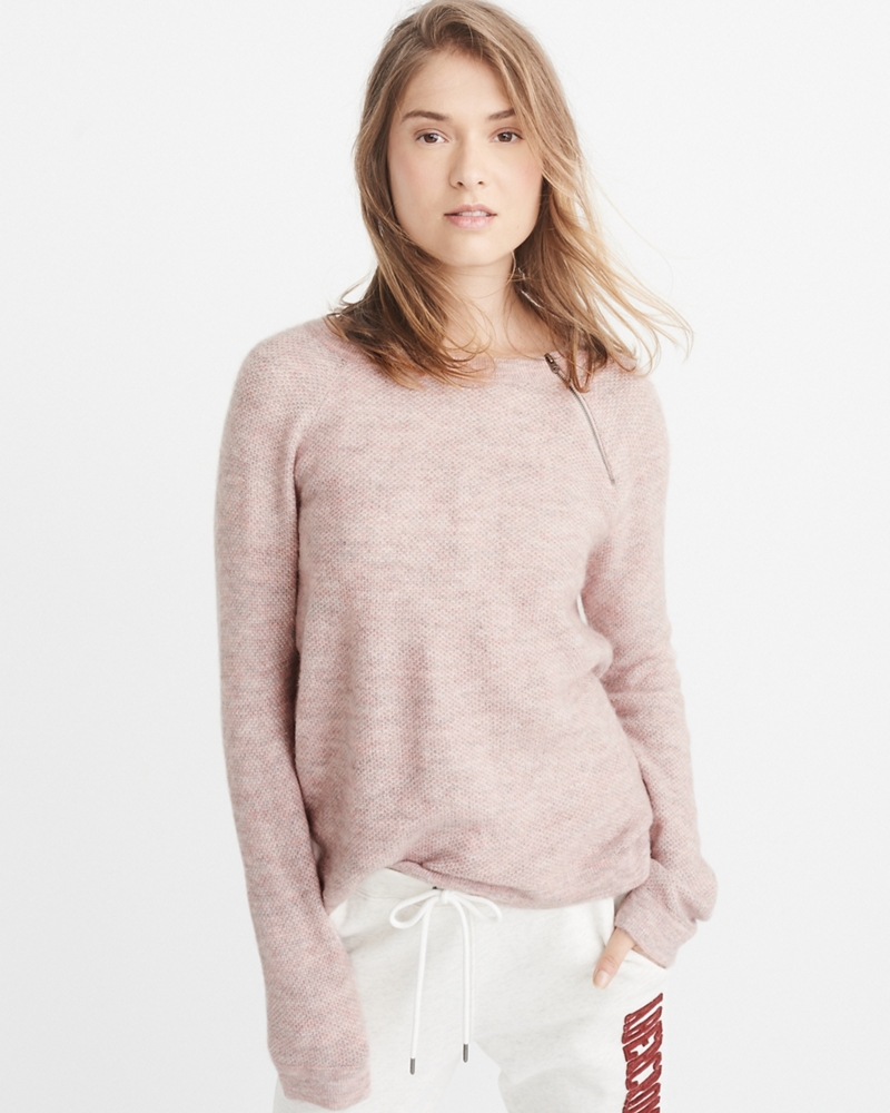 Womens Pullover Zipper Crew Sweater Womens Tops Womens Pullover Zipper Crew Sweater Womens Tops