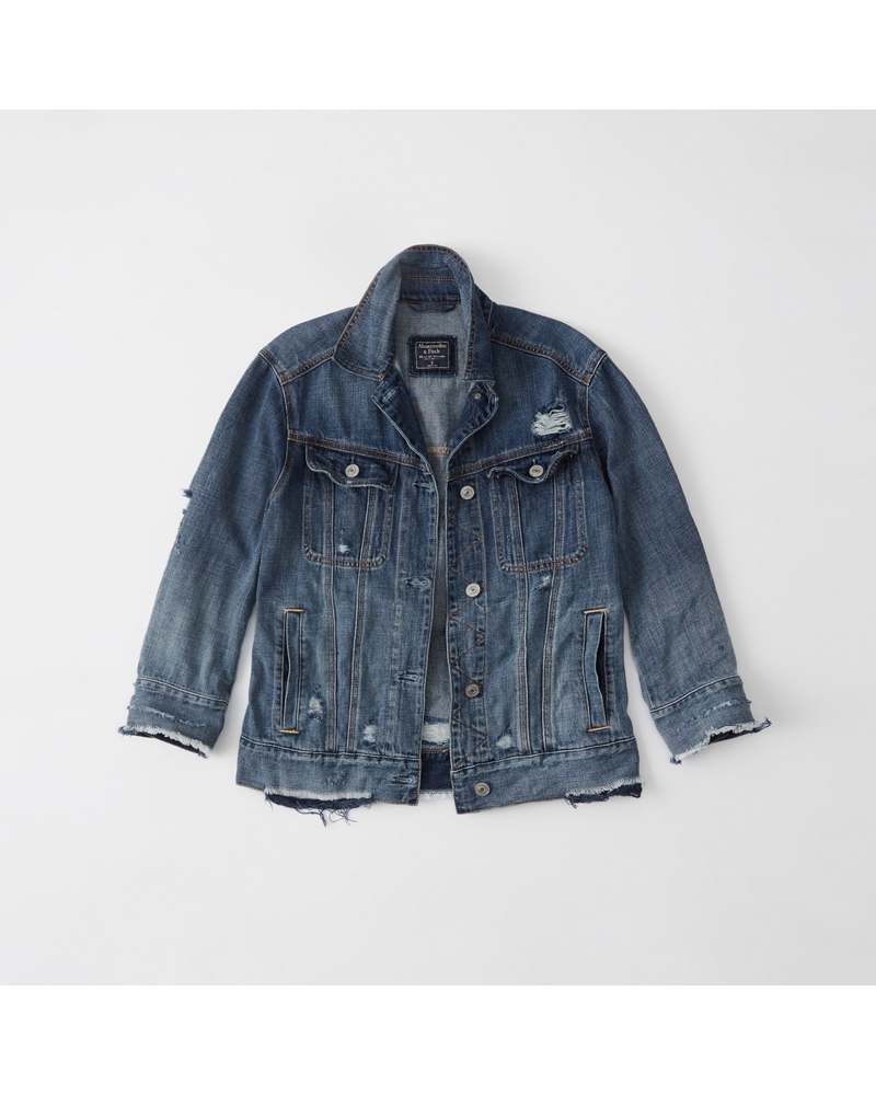 Womens Destroyed Denim Jacket Womens Coats & Jackets