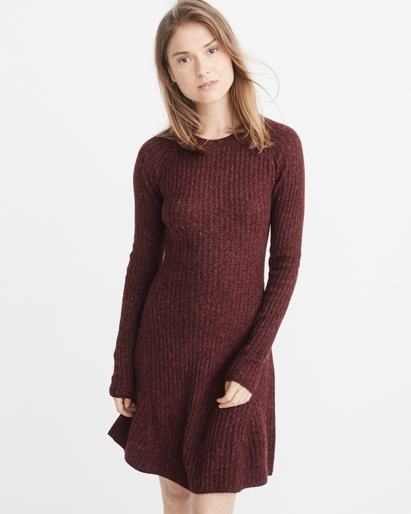 Womens Fit & Flare Sweater Dress | Womens New Arrivals | Abercrombie.com