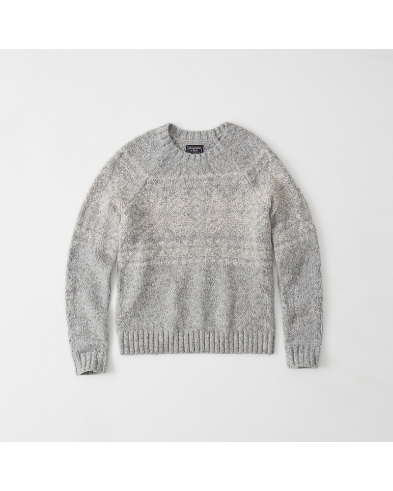 Womens Fair Isle Crew Sweater Womens Clearance