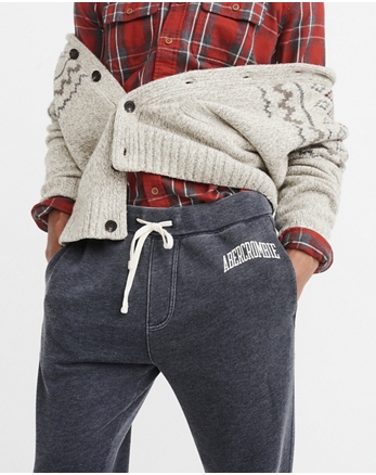 abercrombie logo joggers