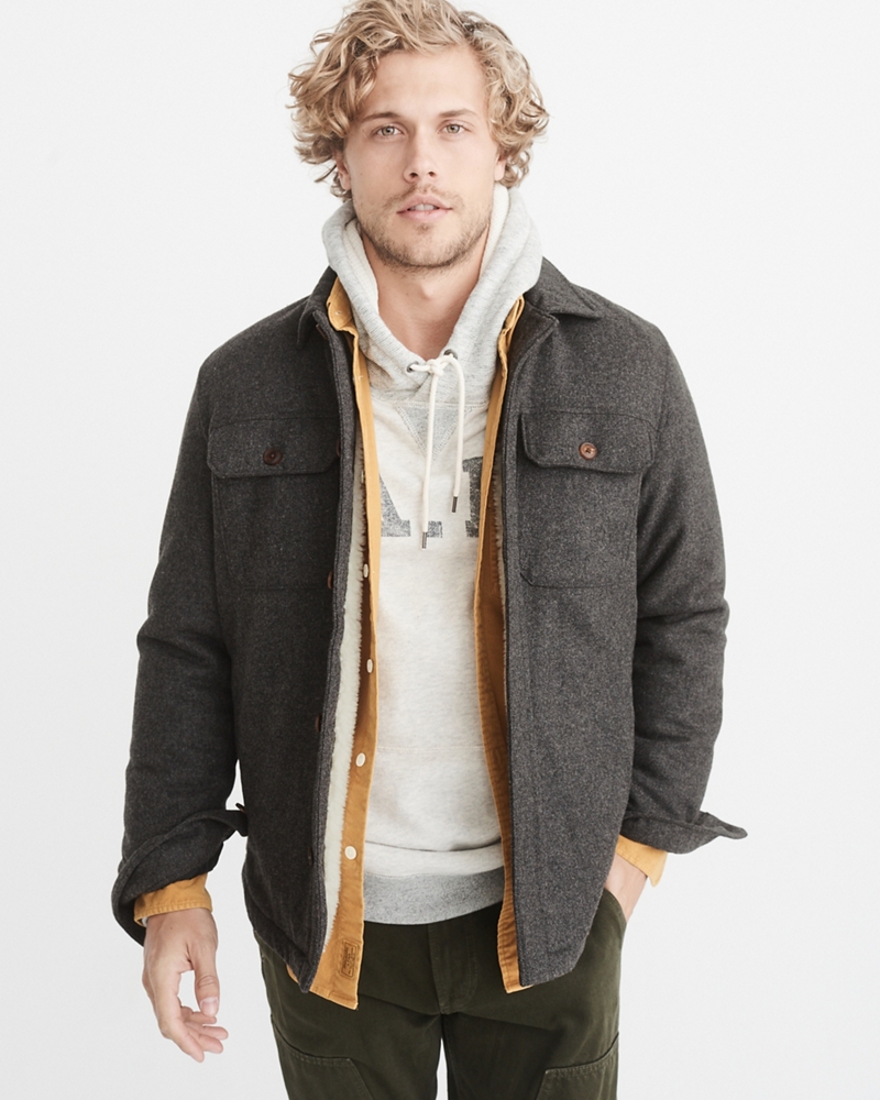wool blend shirt jacket abercrombie