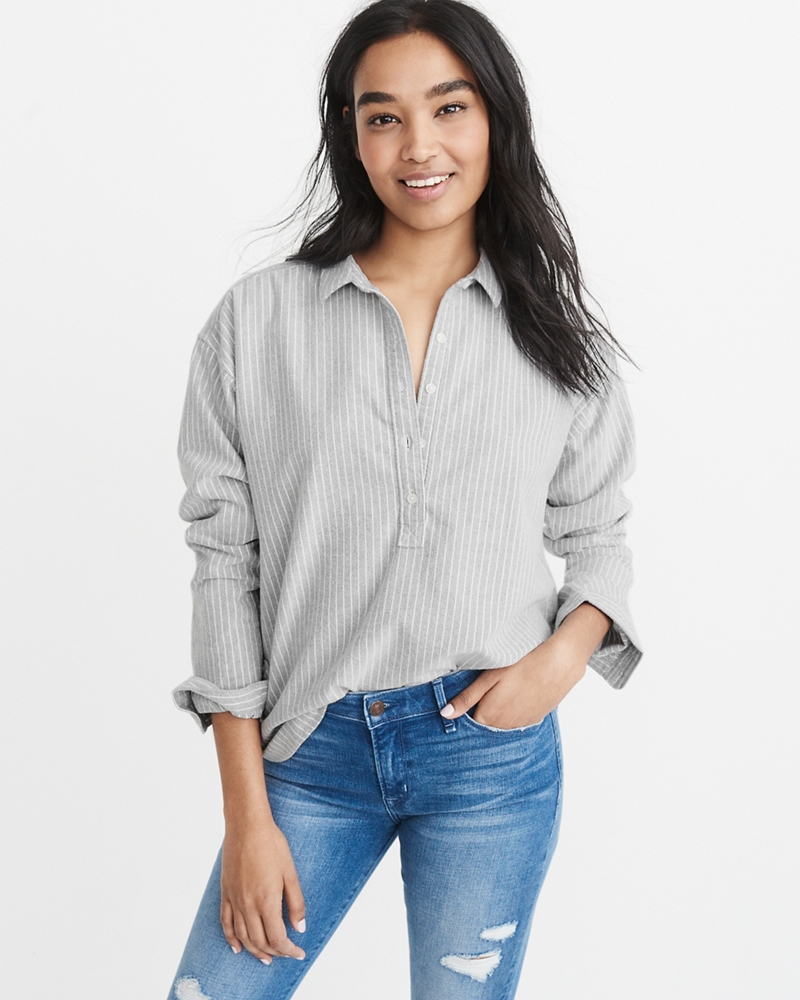 Womens Popover Shirt | Womens Tops | Abercrombie.co.uk