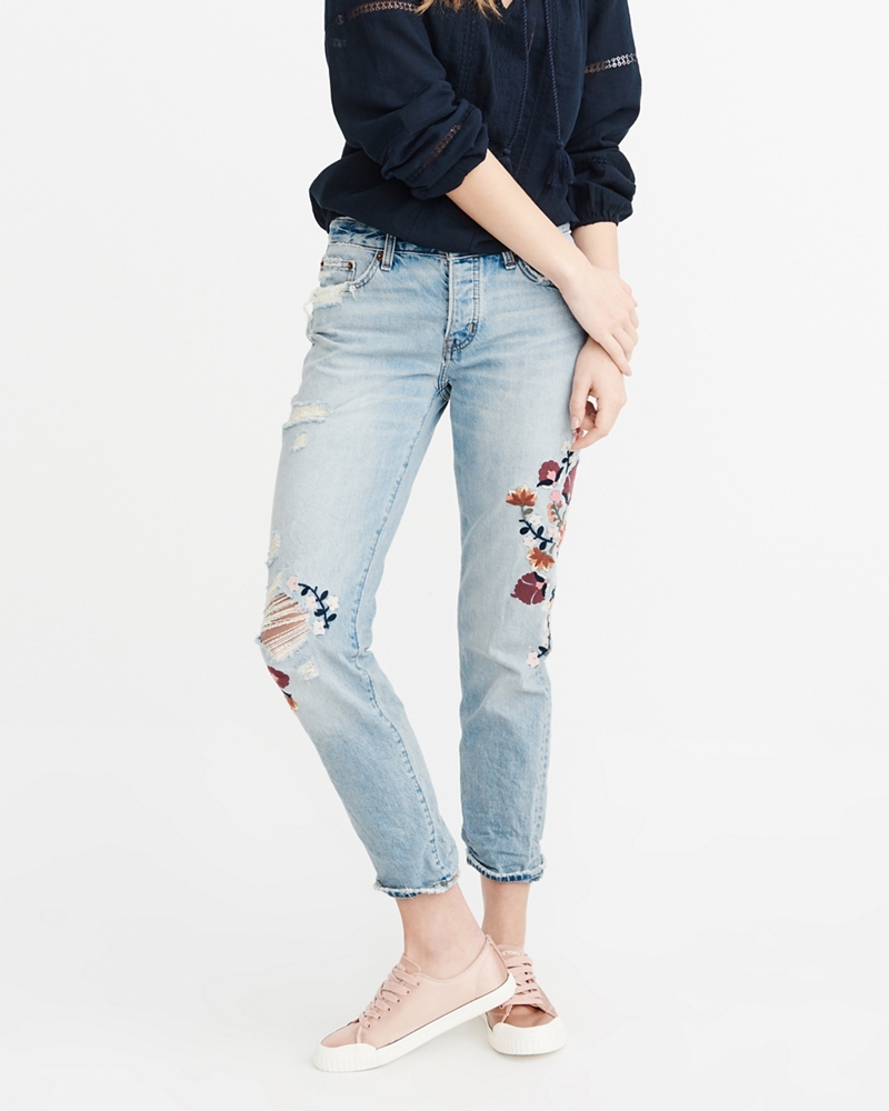 Womens LowRise Boyfriend Jeans Womens Bottoms