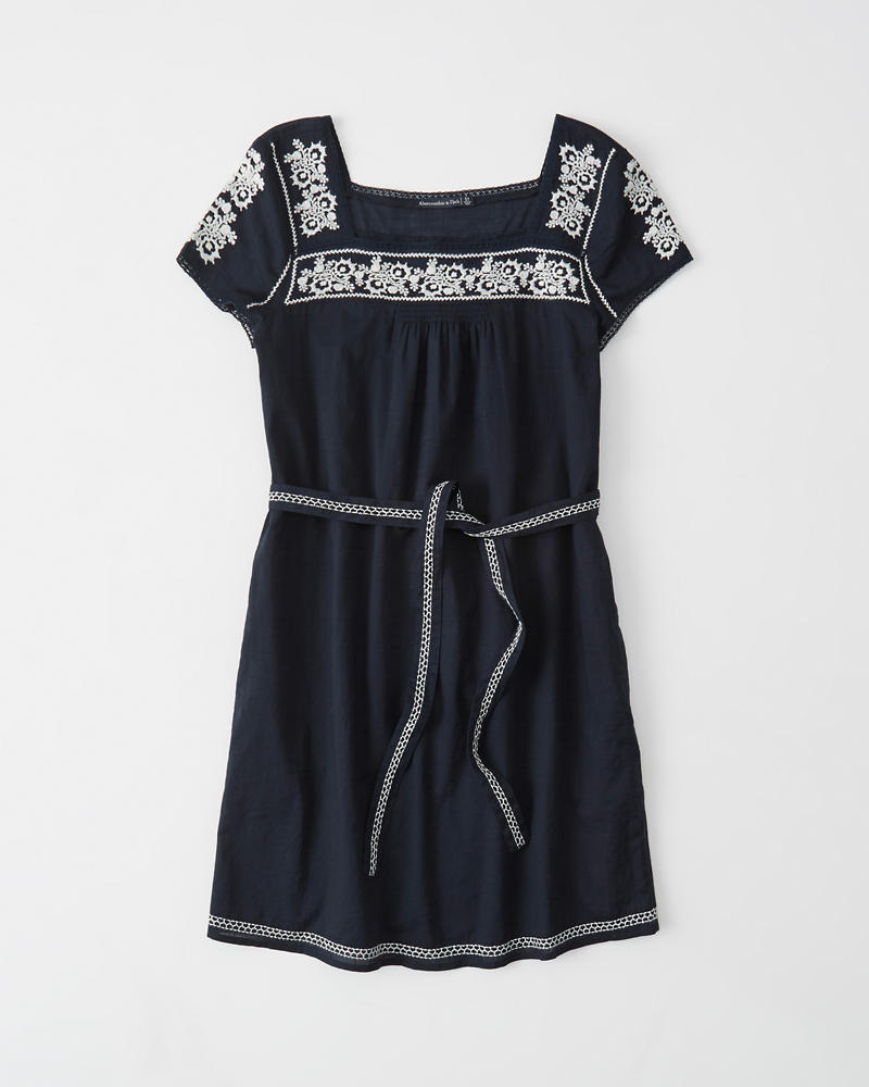 Prochain nouveau bleu marine en lin ceinturée robe chemise petite taille standard 6 8 12