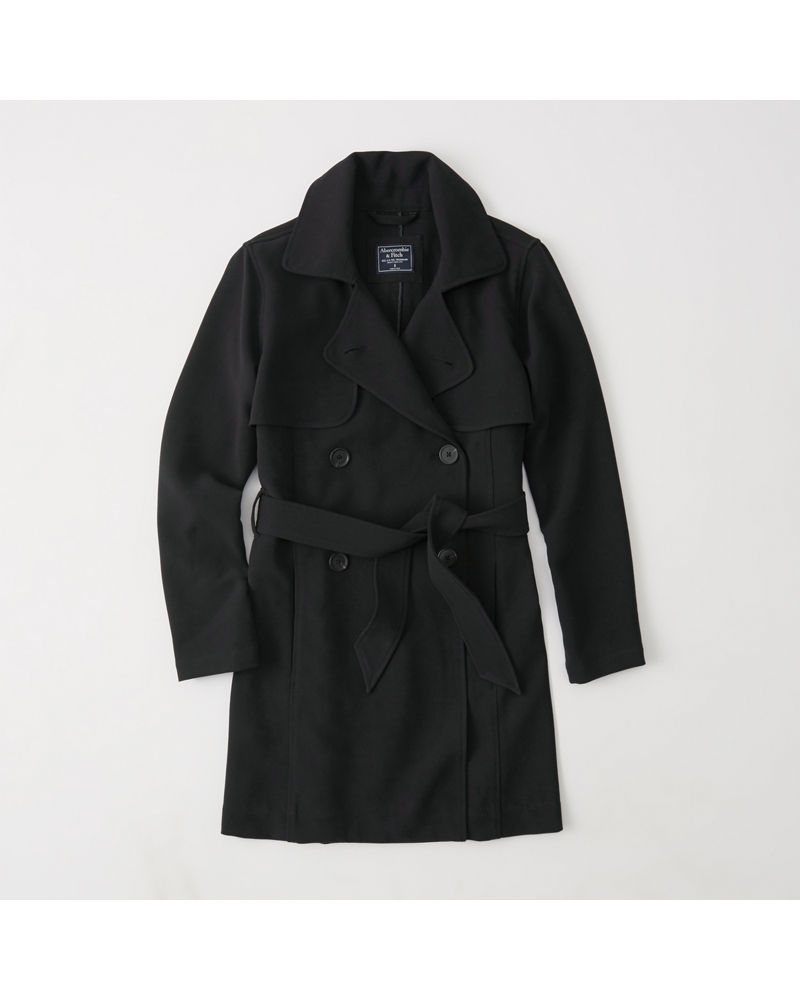 Womens Drapey Trench Coat Womens Jackets & Coats