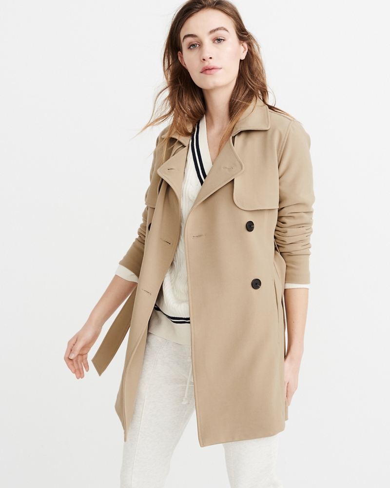 Womens Drapey Trench Coat Womens Jackets & Coats
