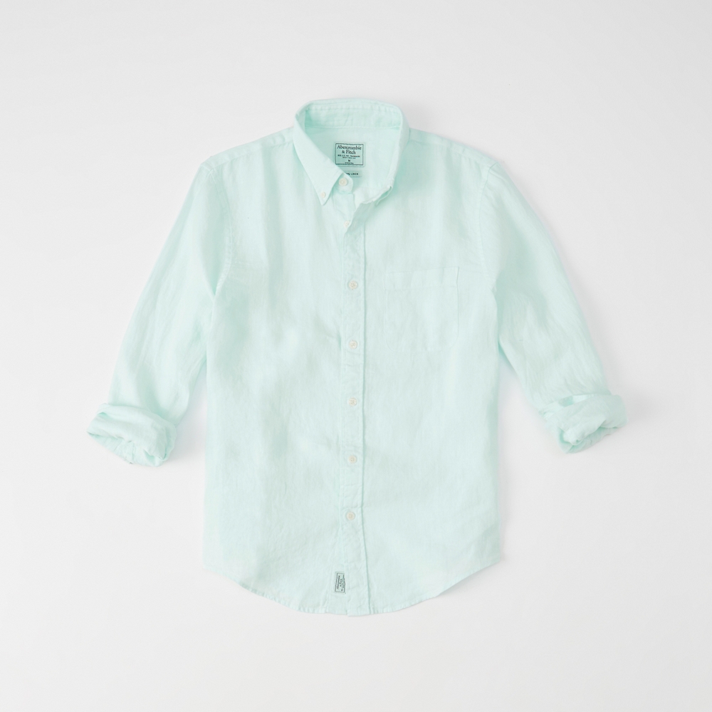 abercrombie and fitch mens linen shirt