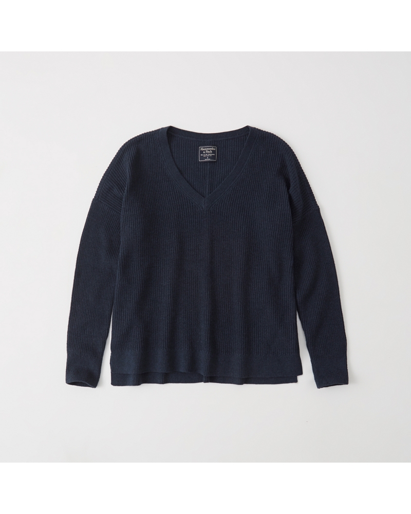 Womens Shaker VNeck Sweater Womens Tops