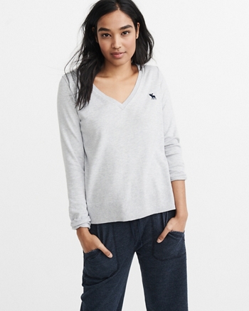 v neck crew neck sweatshirt