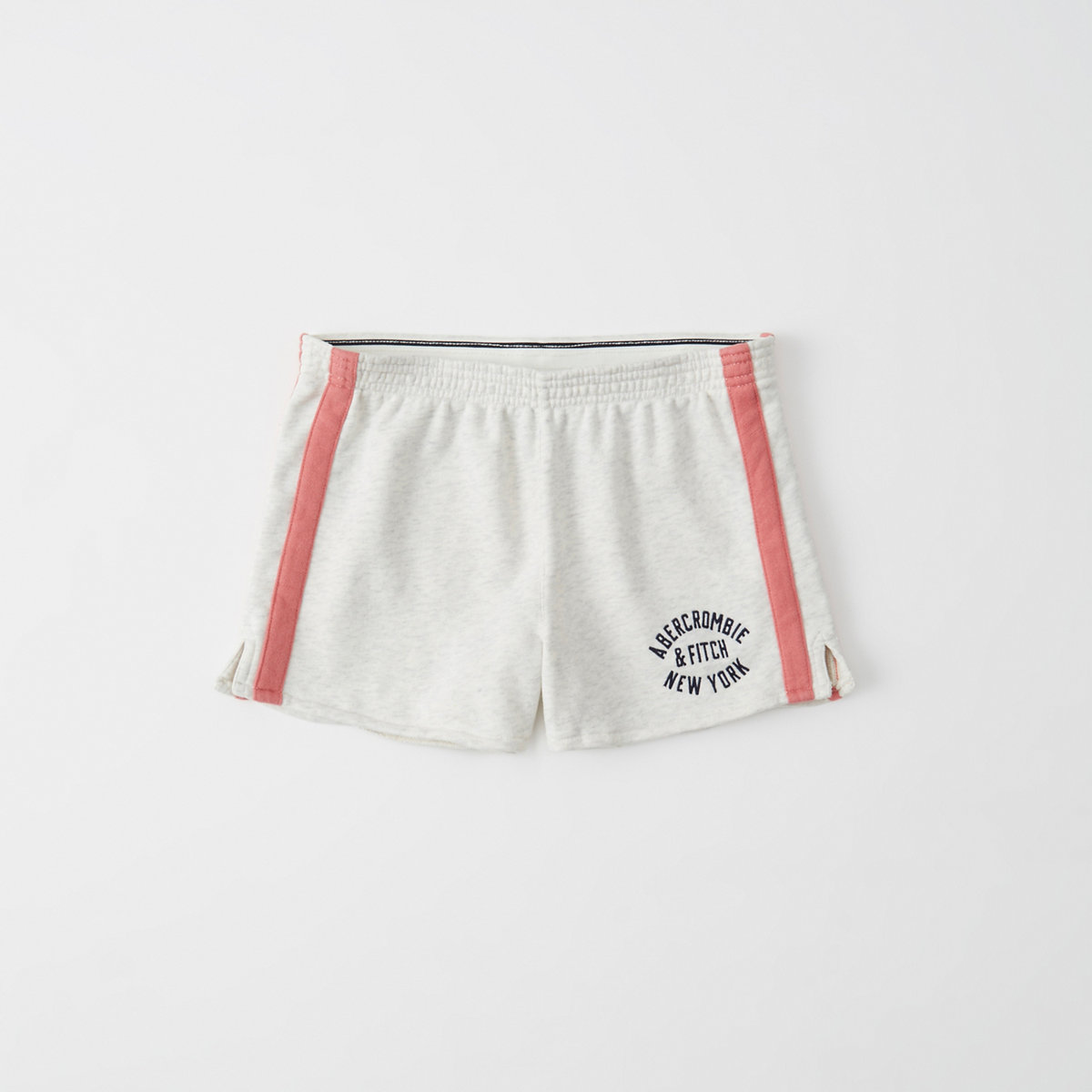 Abercrombie varsity logo shorts with sport stripe.