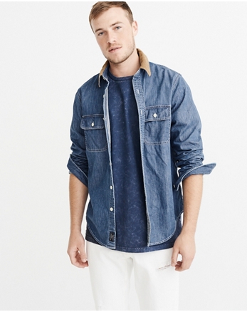 abercrombie denim shirts