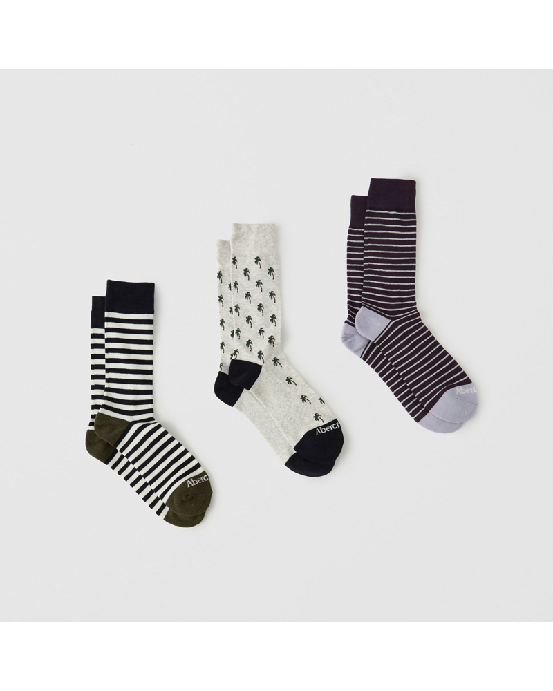 Mens 3-Pack Casual Socks | Mens Accessories | Abercrombie.com