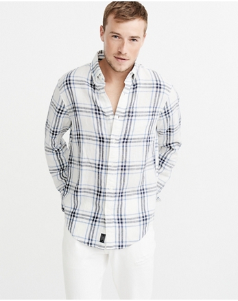 abercrombie mens linen shirt