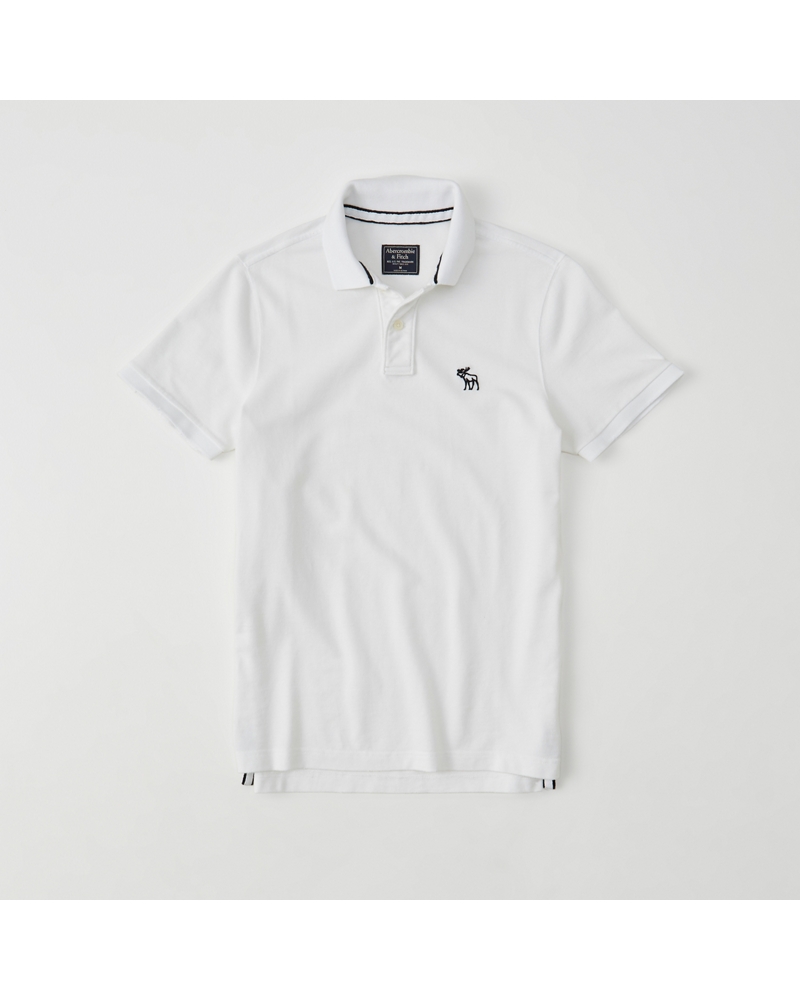 white abercrombie polo shirt